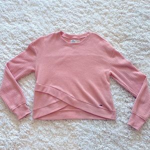 Hollister pink crossover sweater